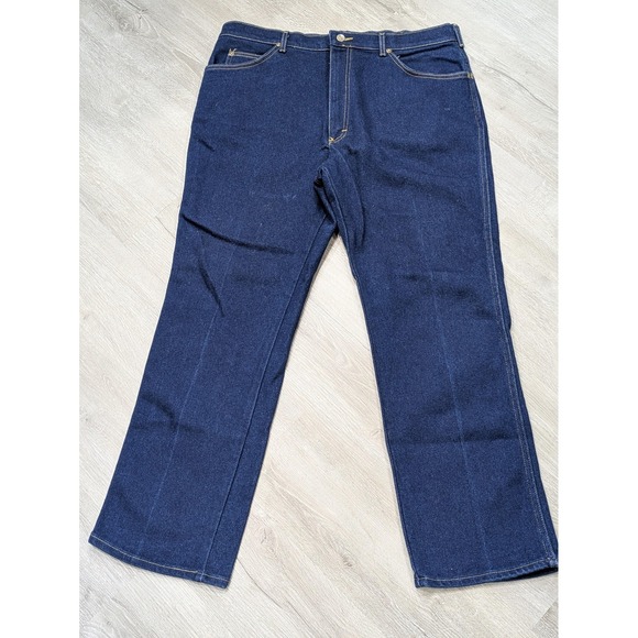Vintage Lee Jeans Mens 38x30 Blue Denim Straight Leg Made in USA Union Zip Fly - Picture 1 of 11